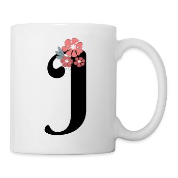 Letter j Minimalist Flowers - Mug - white - Right