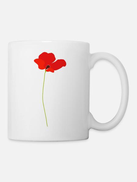 Mohnblume - Tasse - Weiß