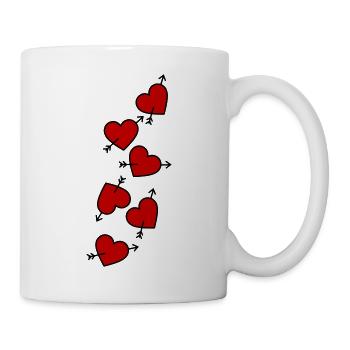 Herzen Pfeil Herz Liebe - Tasse - Weiß - Rechts