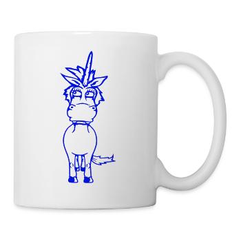 Einhorn Albern Witzig Lustig Komisch Comic Cartoon - Tasse - Weiß - Rechts