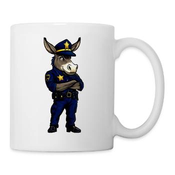 Âne policier - Mug blanc - blanc - Droite