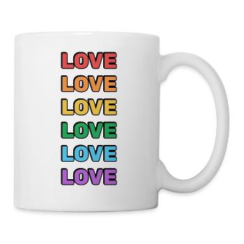 Regenbogen Liebe Wort Muster - Tasse - Weiß - Rechts