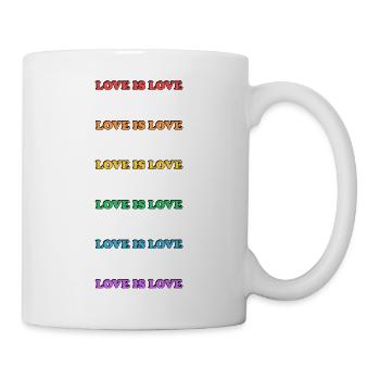 Regenbogen-Liebe ist Liebe - Tasse - Weiß - Rechts