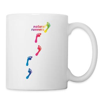 Rainbow Footprints - go barefoot through life - Mug - white - Right