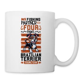 Pêche et Terrier Brasileiro - Mug blanc - blanc - Droite
