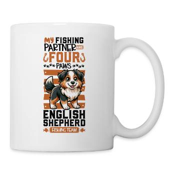 Fishing and English Shepherd - Mug - white - Right