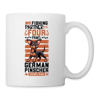 Fishing and German Pinscher - Mug - white - Right