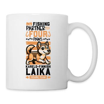 Pêche et laïka karélo-finlandaise - Mug blanc - blanc - Droite