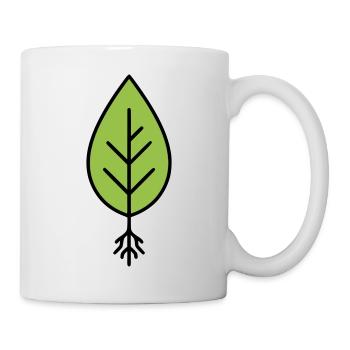 Green leaf line logo - Mug - white - Right
