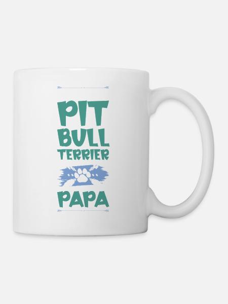 pit hunde papa - Tasse - Weiß