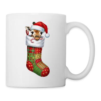 Cute cartoon giraffe in Christmas sock - Mug - white - Right