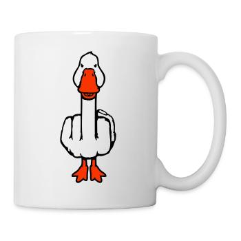 Goose Middle Finger Rebel Sarcastic Insult - Mug - white - Right