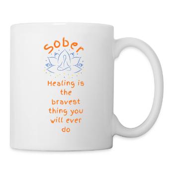Lotus de guérison courageuse sobriété - Mug blanc - blanc - Droite