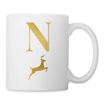 Letter n Golden Deer - Gift Idea - Mug - white - Right