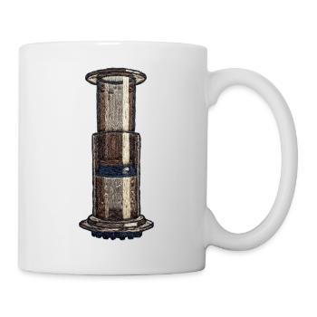 Embroidered Aeropress – barista coffee (printed) - Mug - white - Right