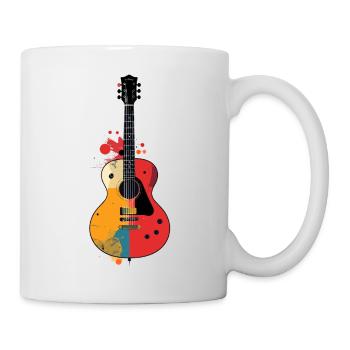 Bunte Gitarren Kunst Akustik Gitarre Motiv - Tasse - Weiß - Rechts