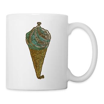 Labyrinthartiges italienisches Eis - Tasse - Weiß - Rechts