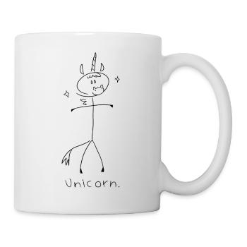 Unicorn. (black lines) (by Leni Riosa) - Mug - white - Right