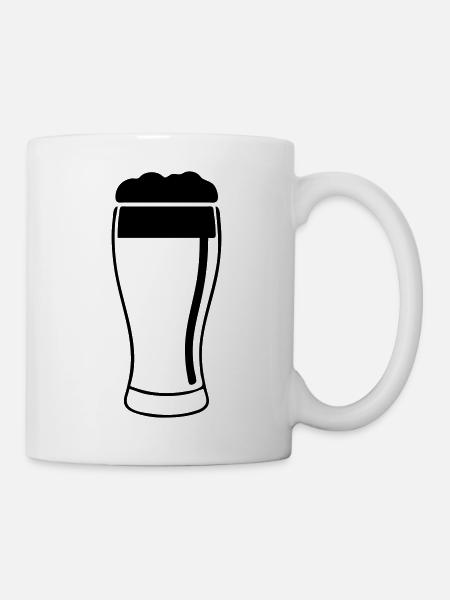 Bierglas mit üppigem Schaum - Tasse - Weiß