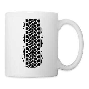Tire Track Tread Mud MTB - Mug - white - Right