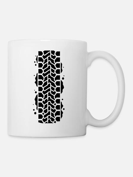 Tire Track Tread Mud MTB - Mug - white
