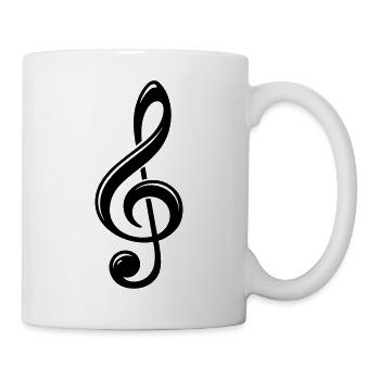 Violinschlüssel Notenschlüssel Schwarz Symbol - Tasse - Weiß - Rechts