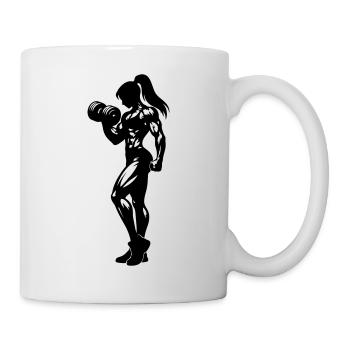 Bodybuilder Woman Fitness - Mug - white - Right