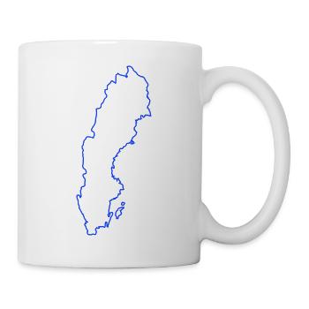 Schweden Umriss Neon Blau - Tasse - Weiß - Rechts