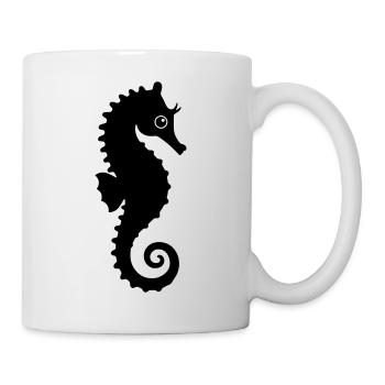 Cute Seahorse Silhouette - Mug - white - Right