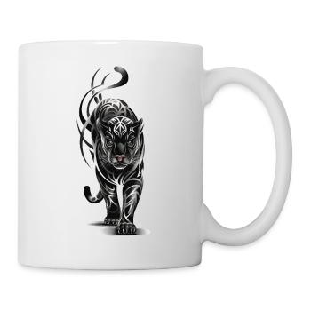 Tigre tribal - Gros félin noir et blanc - Mug blanc - blanc - Droite