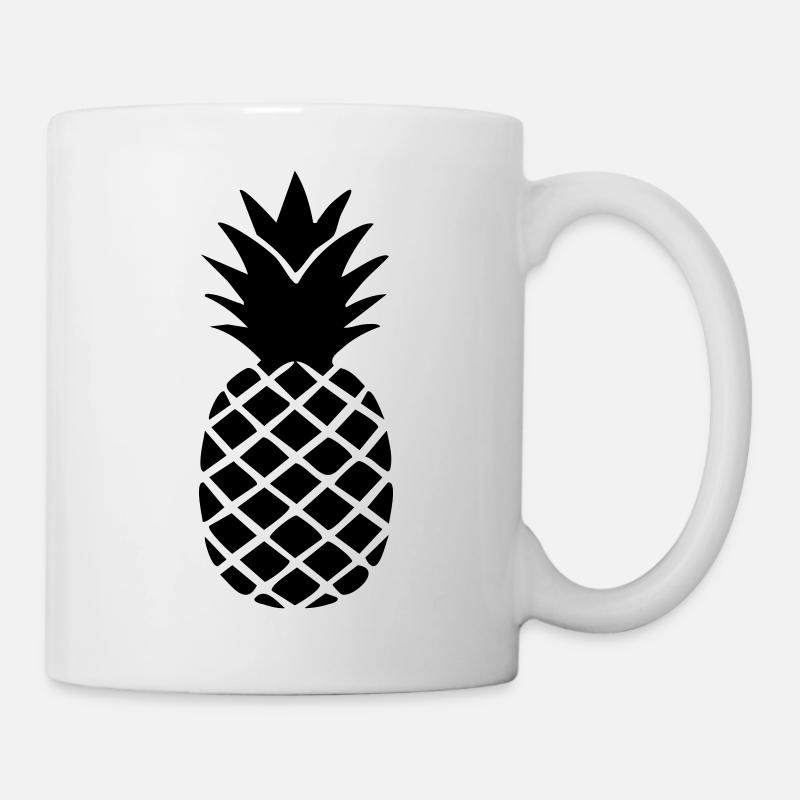 Ananas-Silhouette – Tropisches Statement-Design - Tasse - Weiß