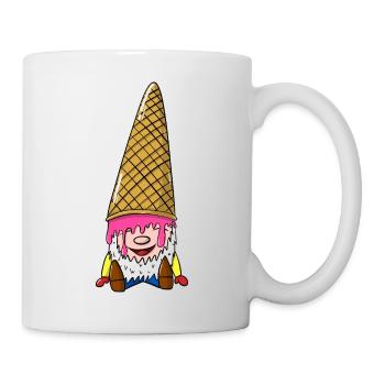 Zwerg mit Eiswaffel - Wichtel mit Eis - Mug - white - Right