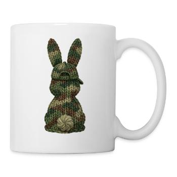Hase von hinten Cap Tarnfarben Kappe Camouflage - Tasse - Weiß - Rechts