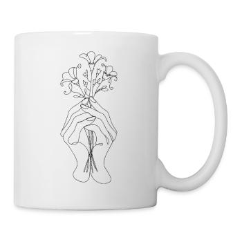 Hands Nurture Sprouting Bouquet - Mug - white - Right