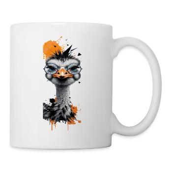 Funny Bouquet With Glasses Colorful Comic Bird With - Mug - white - Right