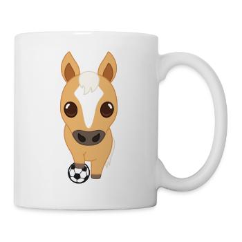 Dessin animé du cheval de football - Mug blanc - blanc - Droite