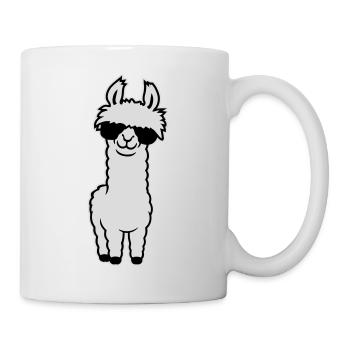 Lunettes de soleil Cool Lama Alpaga Souriant Drôle - Mug blanc - blanc - Droite