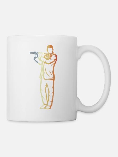 Lustiger Flöten Junge - Tasse - Weiß