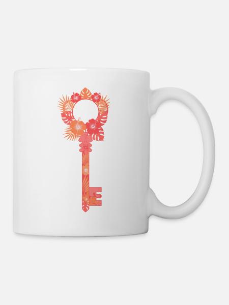 Tropischer Blumenschlüssel - Tasse - Weiß