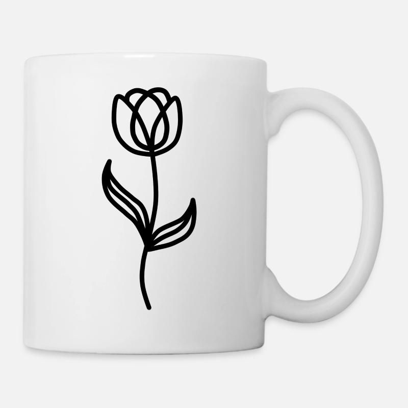 Minimalistische Tulpe - Tasse - Weiß