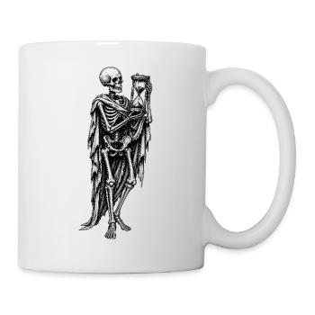 Skelett mit Sanduhr Gothic Motiv - Tasse - Weiß - Rechts