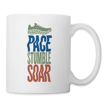 Pace Stumble Soar – Motiviertes Rennen - Tasse - Weiß - Rechts