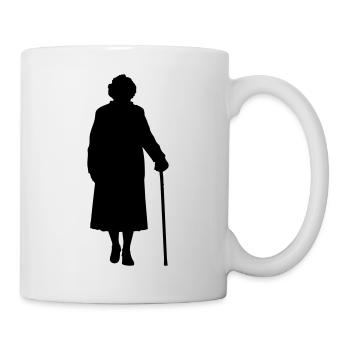 Grandparents Grandchild Silhouette Walking Family - Mug - white - Right