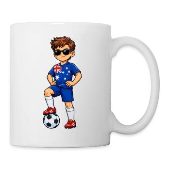 Fußball Junge Australien Fan Australische Flagge - Tasse - Weiß - Rechts