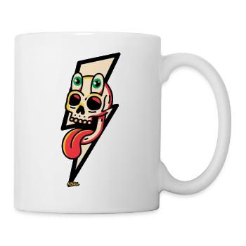 Éclatement de la langue de crâne néon - Mug blanc - blanc - Droite