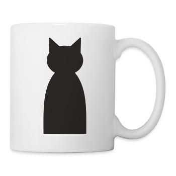 Katzen Silhouette – Minimalistisches Katzen Design - Tasse - Weiß - Rechts