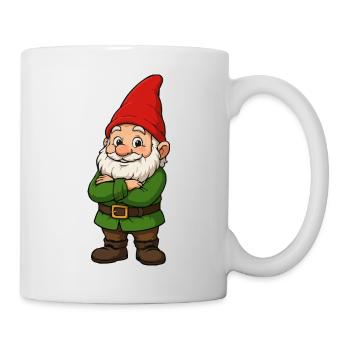 Little garden gnome with a red hat - Mug - white - Right