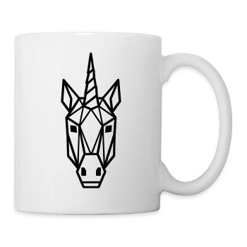 Art géométrique de la ligne de limine licorne (noir) - Mug blanc - blanc - Droite