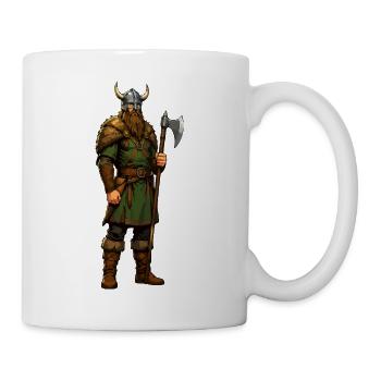 Viking Warrior with Axe & Fur - Mug - white - Right