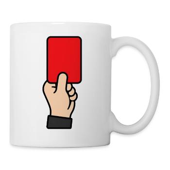 Rote Karte Schiedsrichter – Fussball Icon Vektor - Tasse - Weiß - Rechts